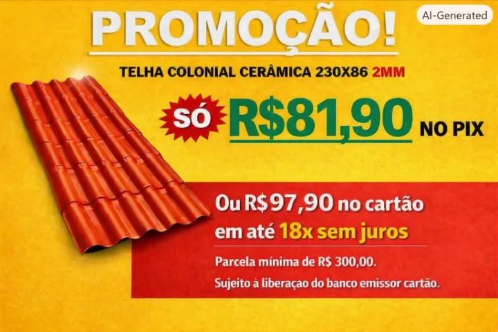 TELHA PVC COLONIAL CERÂMICA 2MM  EPLAST 230x86 R$ 82,90 DINHEIRO OU PIX 1