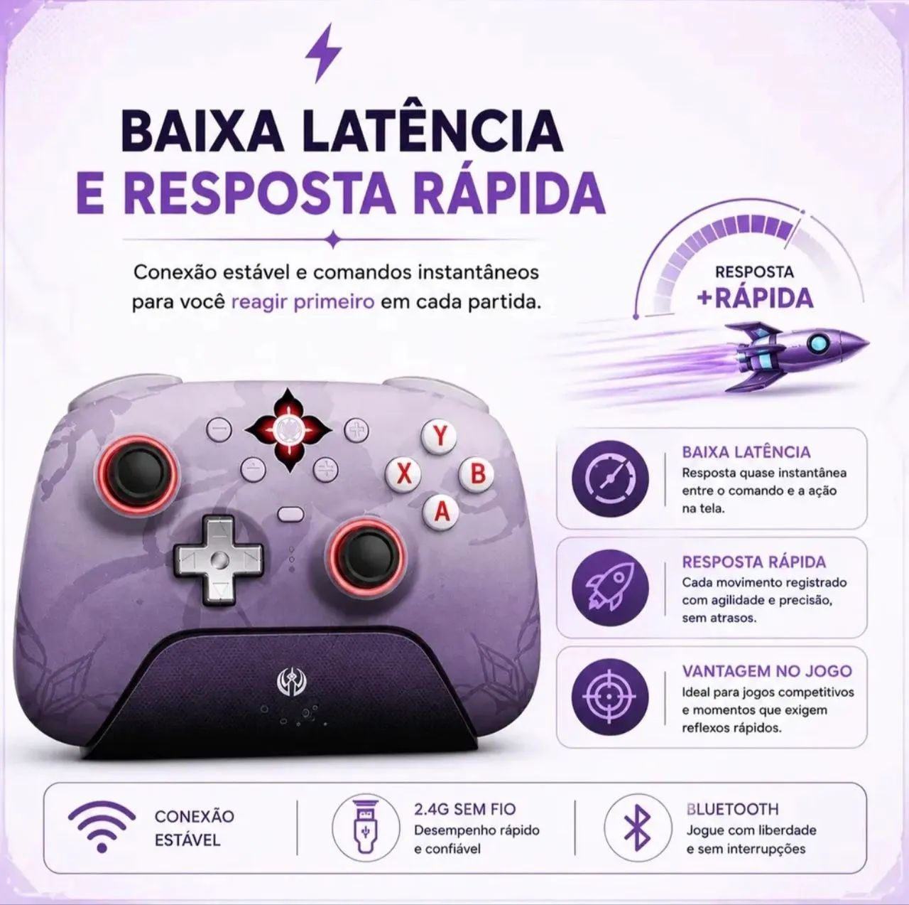 Controle 8bitdo Ultimate 2 Wireless Honkai Star - Evernight - Foto 3