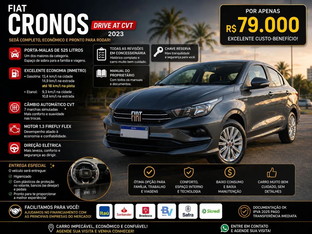 Fiat Cronos Drive 1.3 8V Flex Aut. 2023