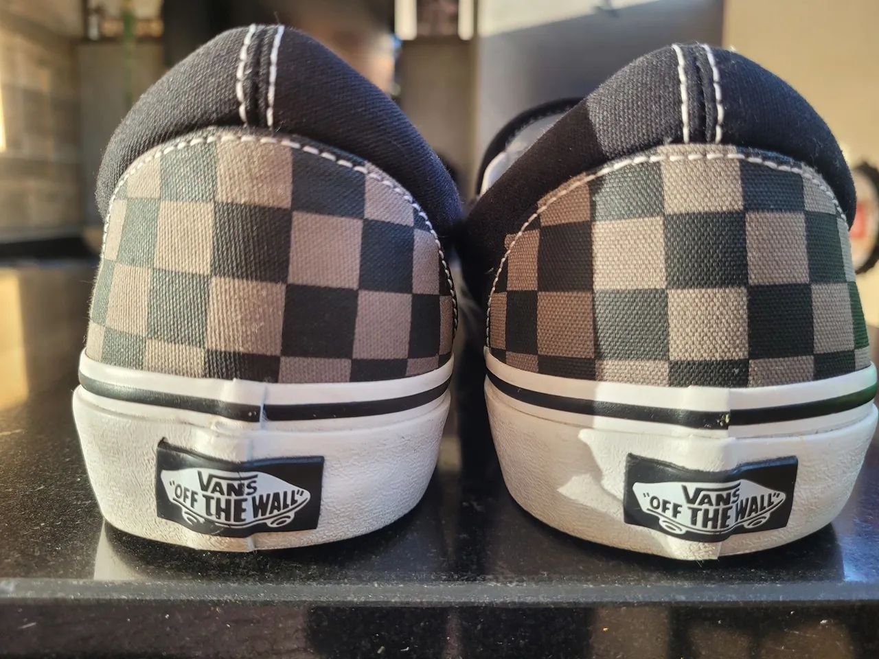 Vans slip-on checkerboard black grey
