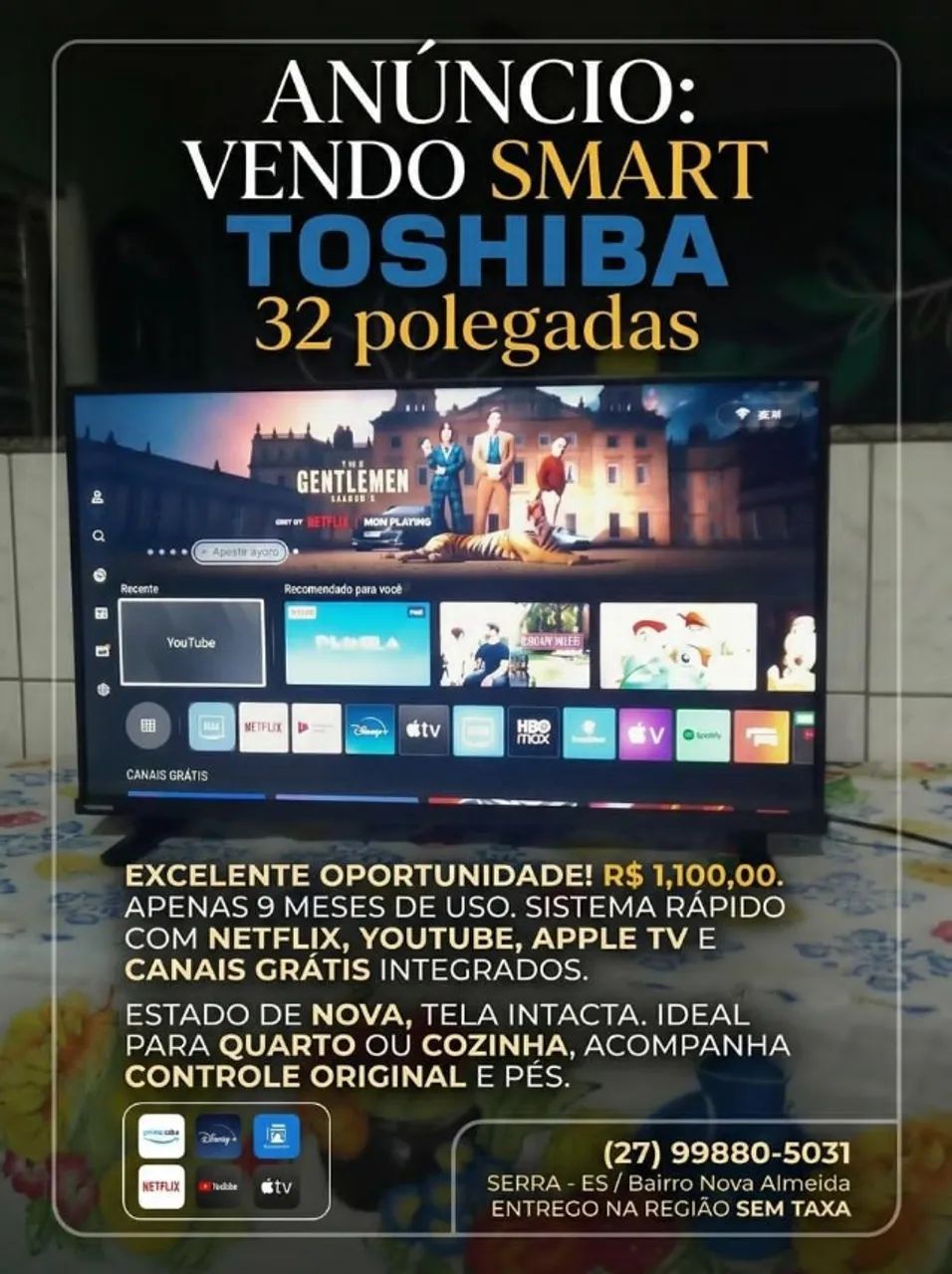 TV smarth Toshiba 32 polegadas 