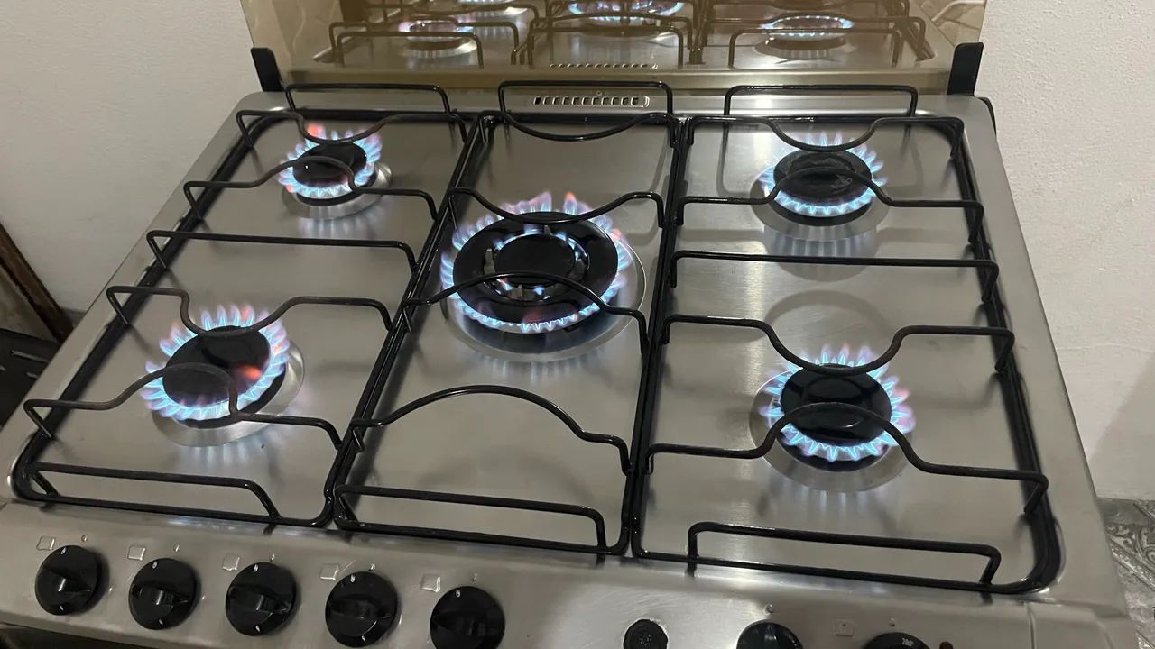 Fogão Inox 5 Bocas Espelhado FAÇO ENTREGA