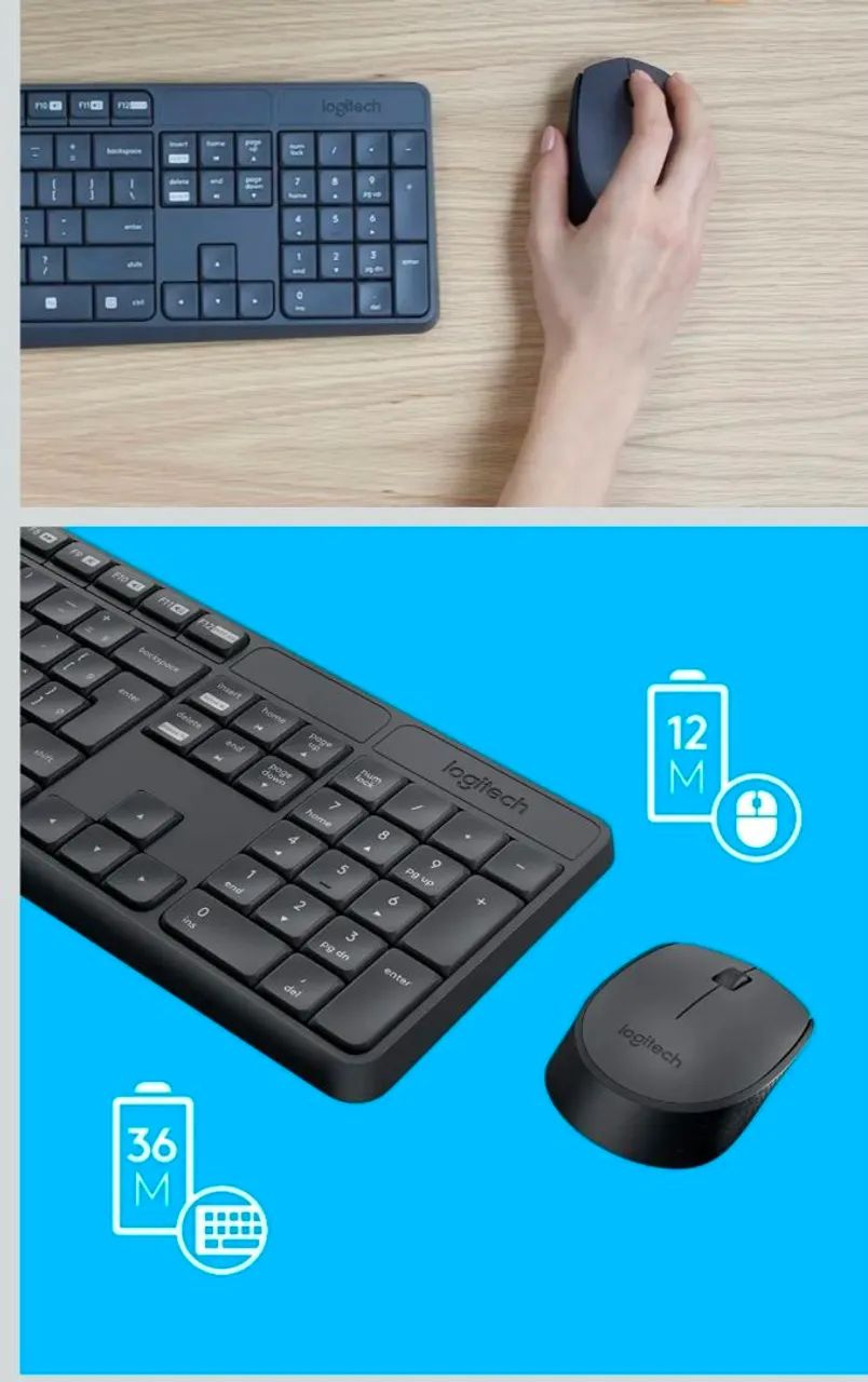 Teclado e Mouse sem fio Logitech MK235 - Foto 3