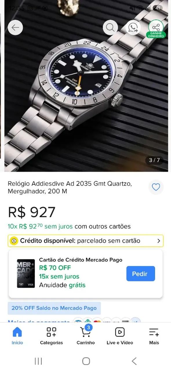 RELÓGIO ADDIESDIVE QUARTZO AD2035  - Foto 5