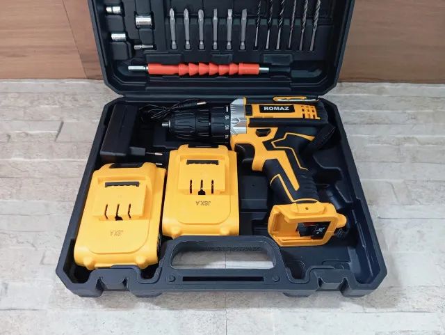 Parafusadeira Furadeira 48V 2 Baterias Com Maleta e Acessórios Completo - Foto 2