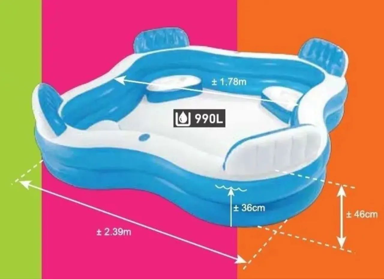 Piscina Familiar Com Assento e Porta Copos - Foto 2