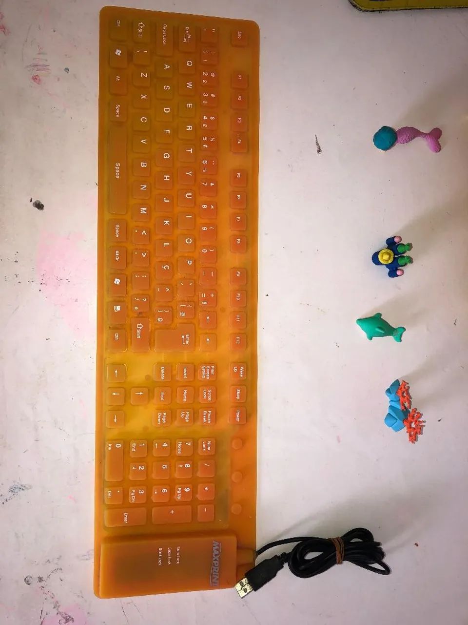 Teclado USB Flexível MaxPrint( cor: Laranja) - Foto 2