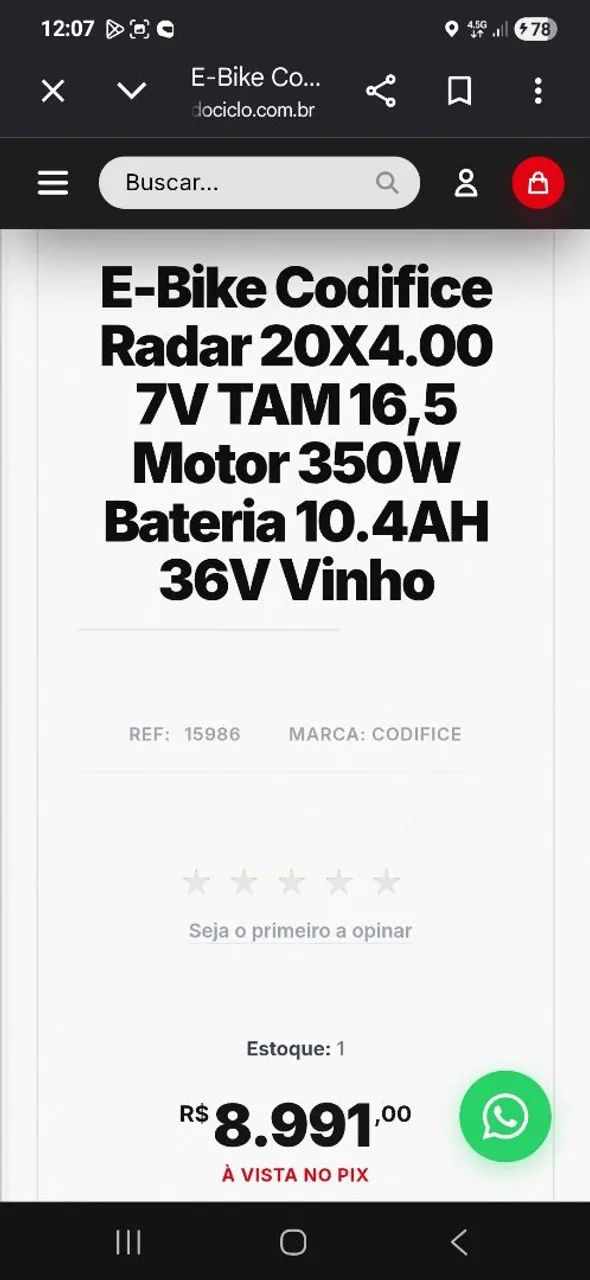 Bicicleta elétrica Codifice Radar  - Foto 2