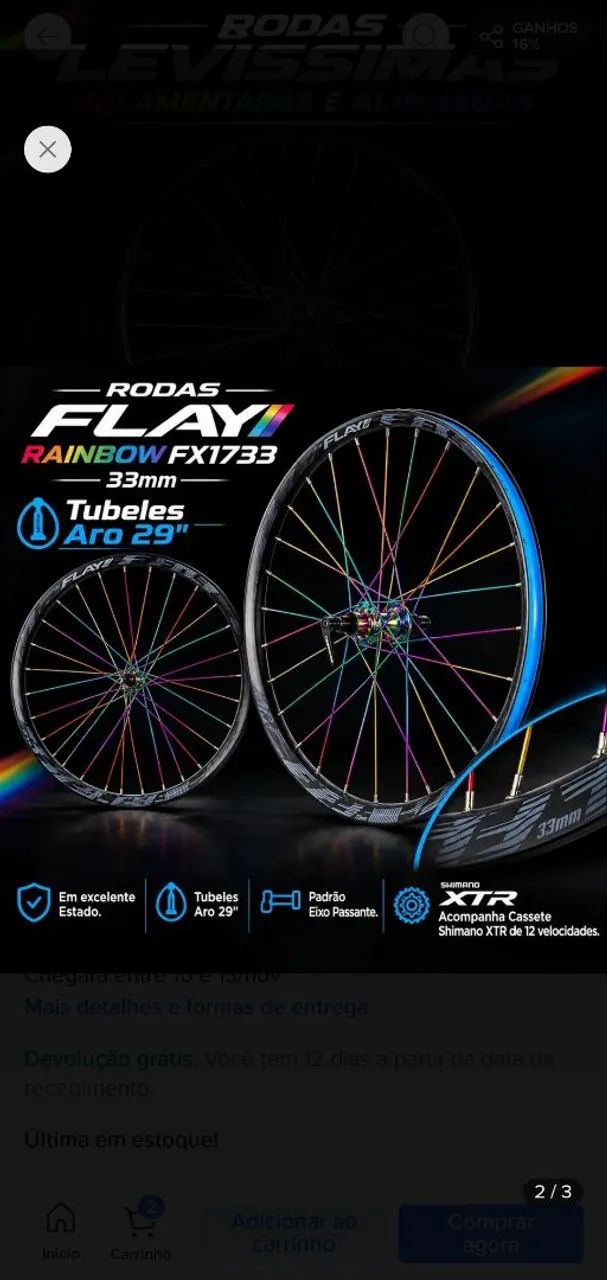 Rodas Flay Rainbow Fx1733  - Foto 2