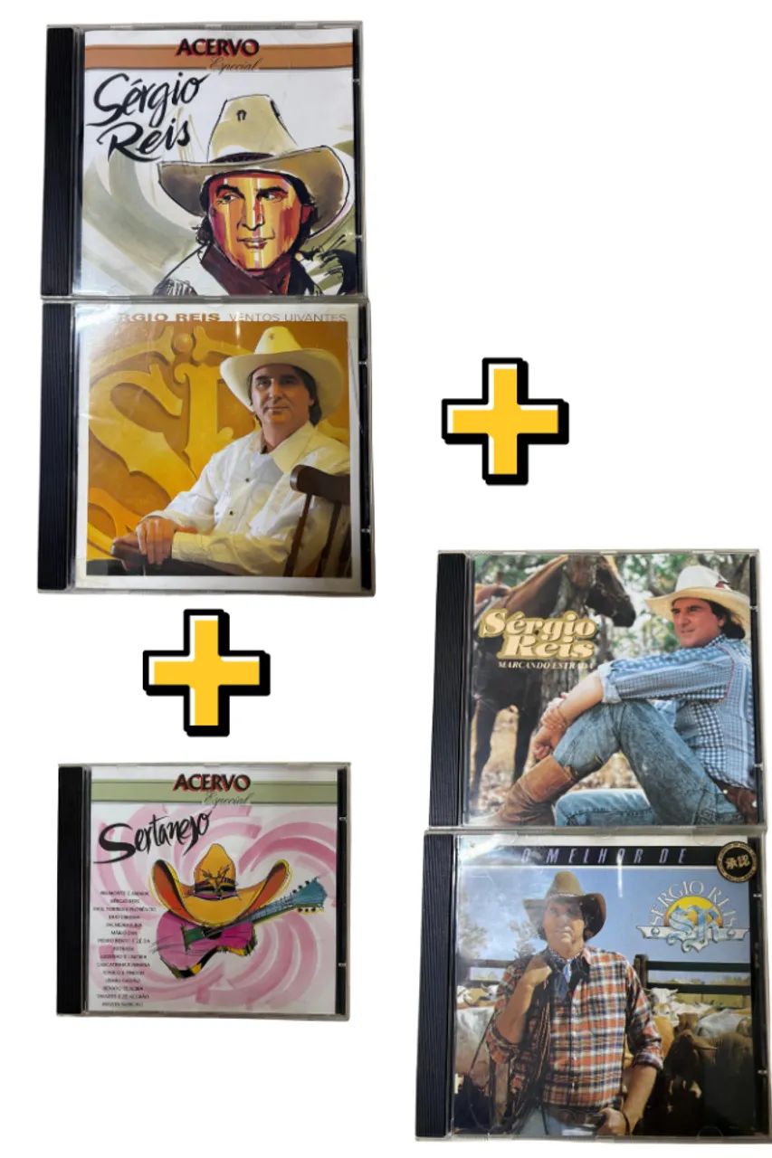 SERGIO REIS  ( KIT COM 4 CDS DO SERGIO REIS + 1 CD ACERVO SERTANEJO)