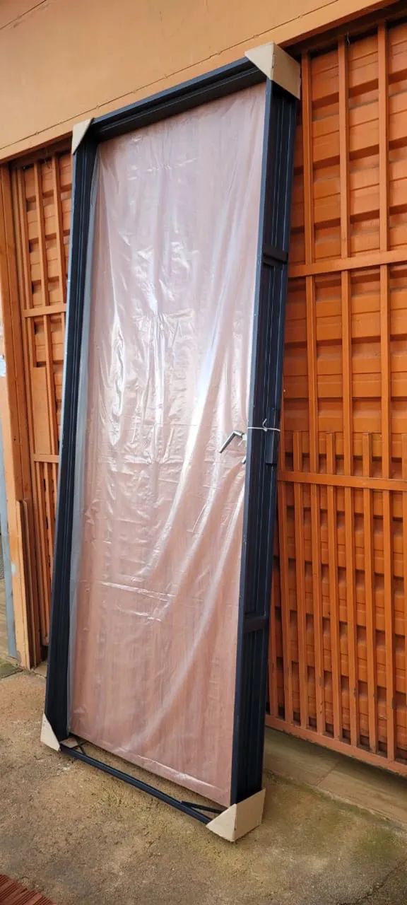 Door with Frame and Lock, 80x210 cm