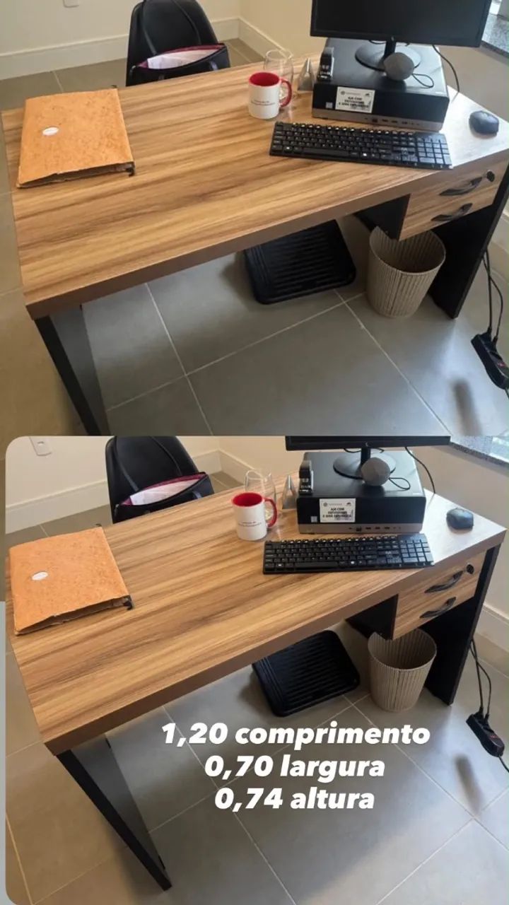 Mesa com duas gavetas