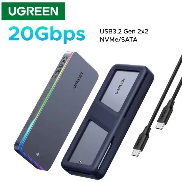 Case SSD M.2 NVMe SATA CM777 Ugreen 20 Gbps USB 3.2