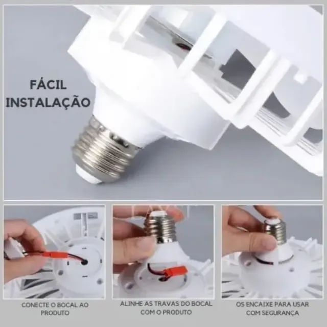 Luminária Ventilador Led Smart Light Com Controle 30w E27 Branco - Foto 4