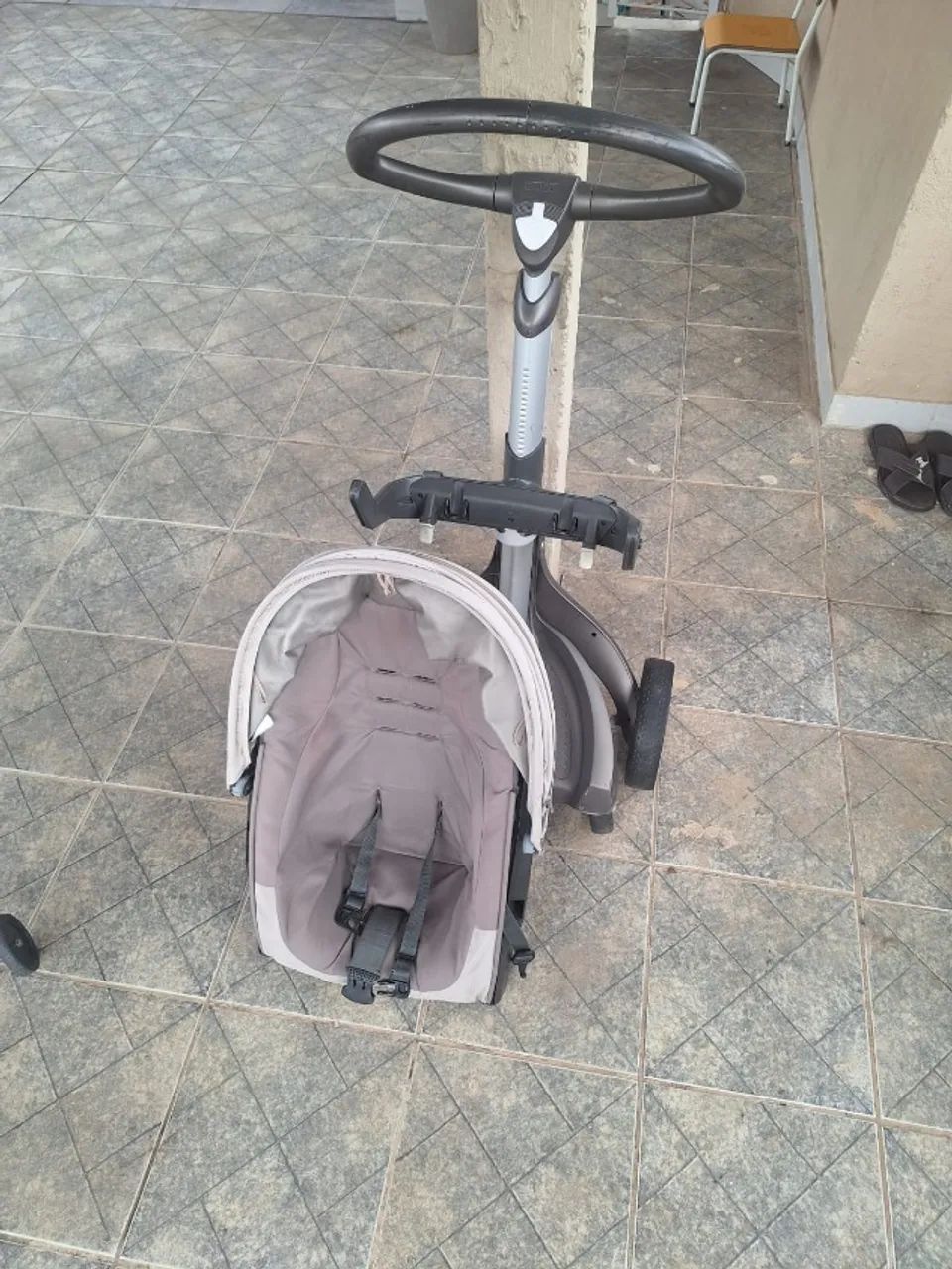 Carrinho De Bebe Stokke Cinza-claro Cinza - Foto 4