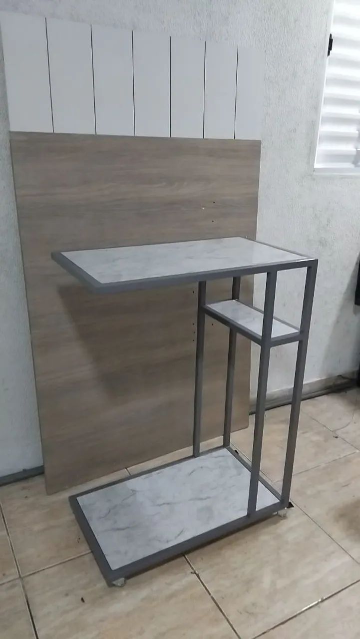 Mesa  en estrutura de aço carbono e madeira mdf - Foto 4