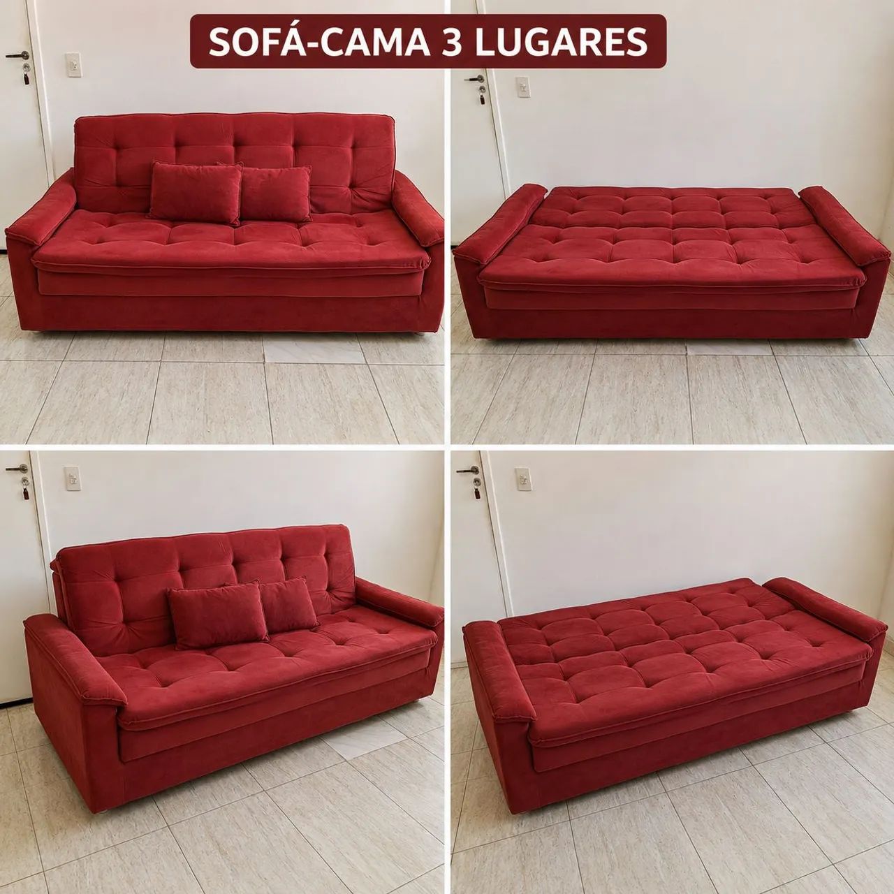 Sofá cama 3 lugares