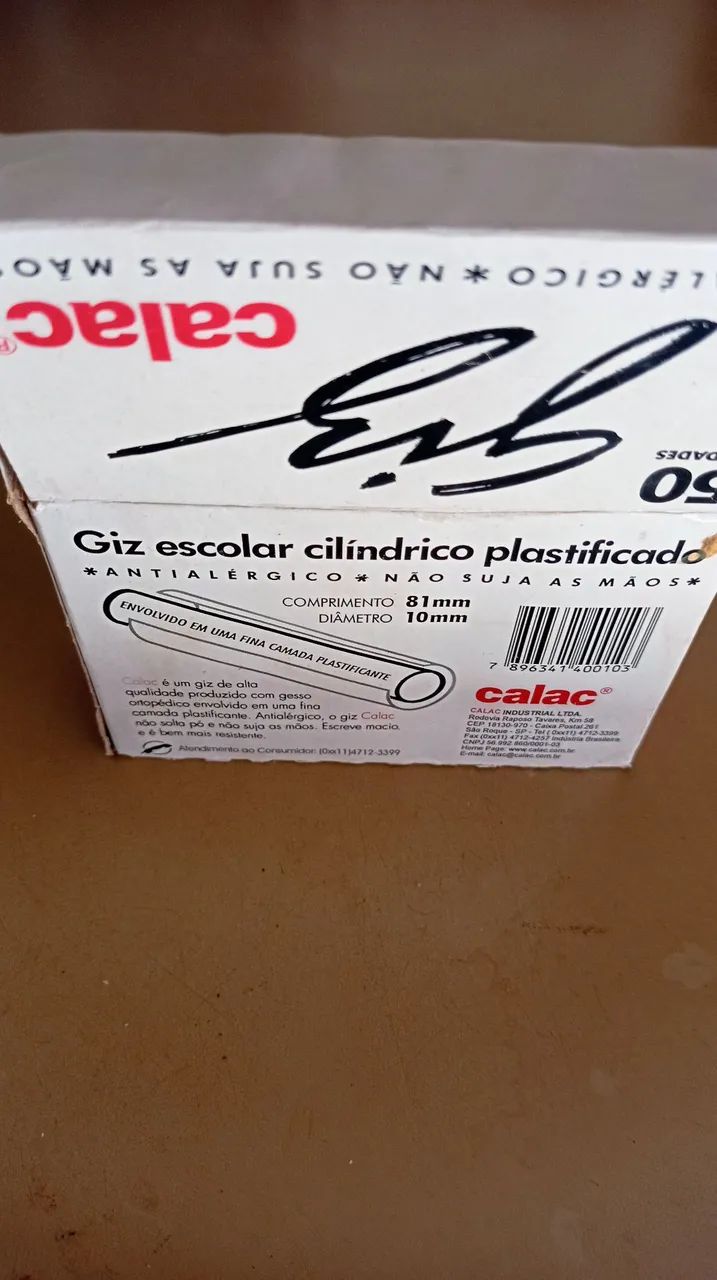 Caixa de giz escolar branco com 50 unidades  - Foto 2