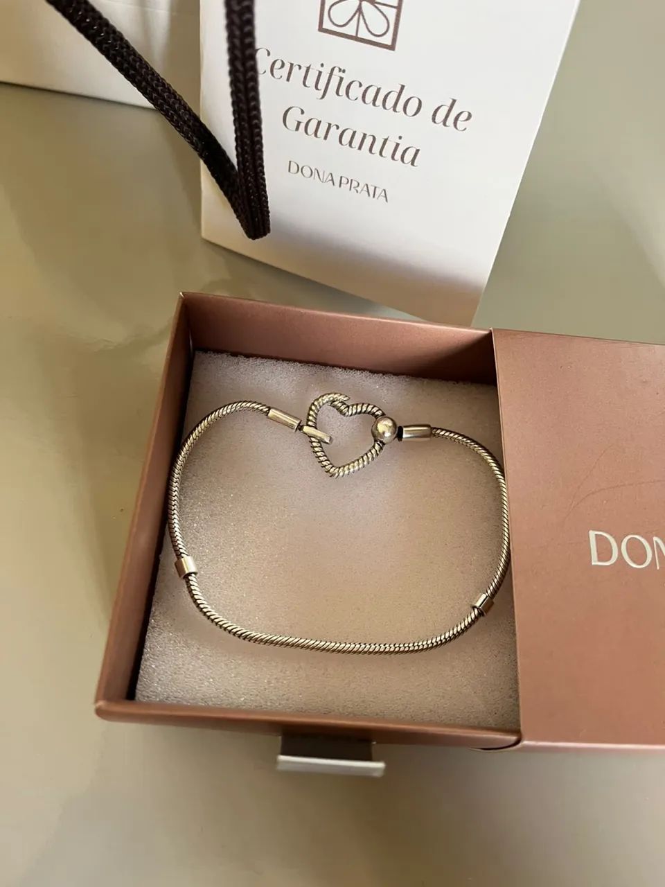 Pulseira em formato de coração Prata 925 - Foto 2