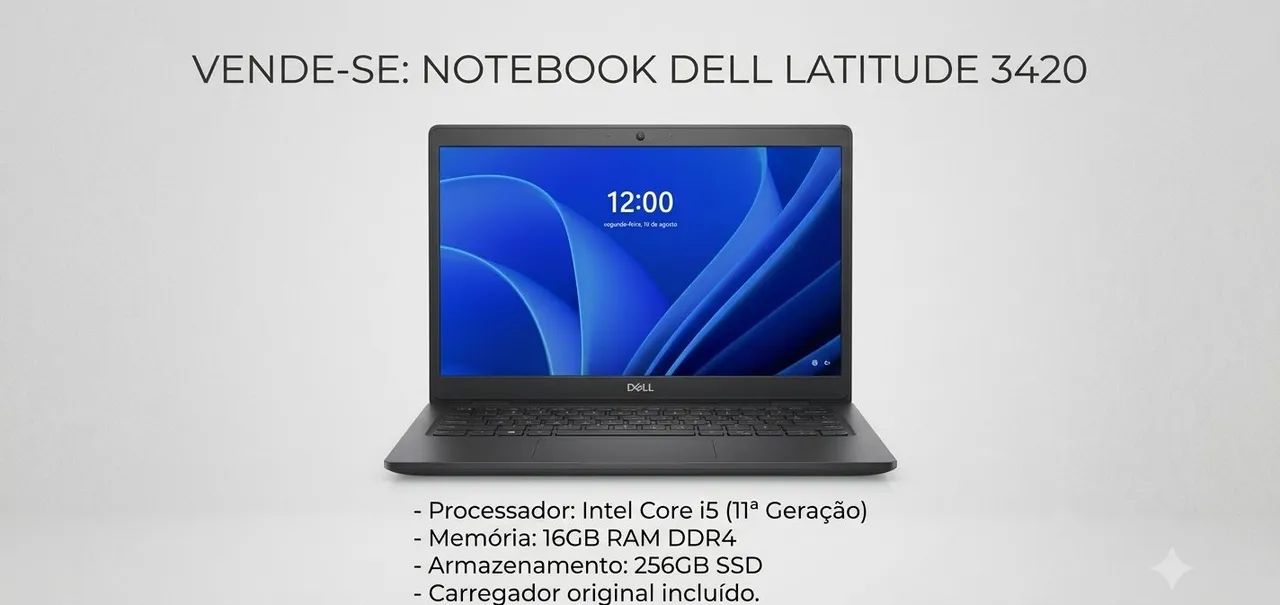 Notebook Latitude 3420, i5 e 16gb de memória ram 