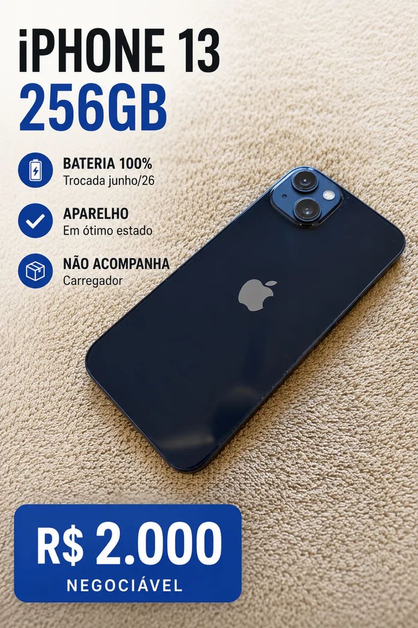 IPHONE 13 256GB BATERIA 100%