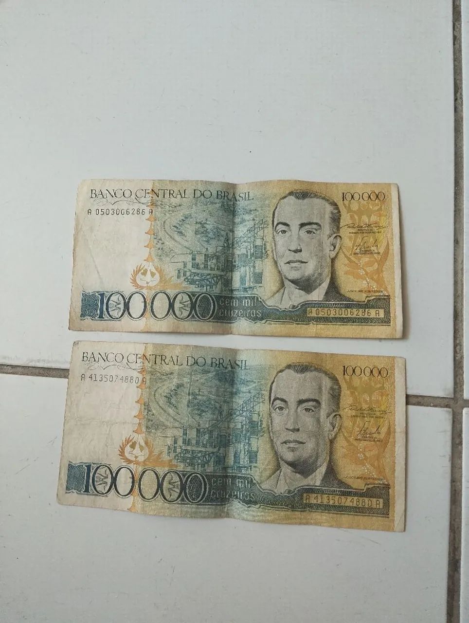 Cédula antiga 100.000 cruzeiros