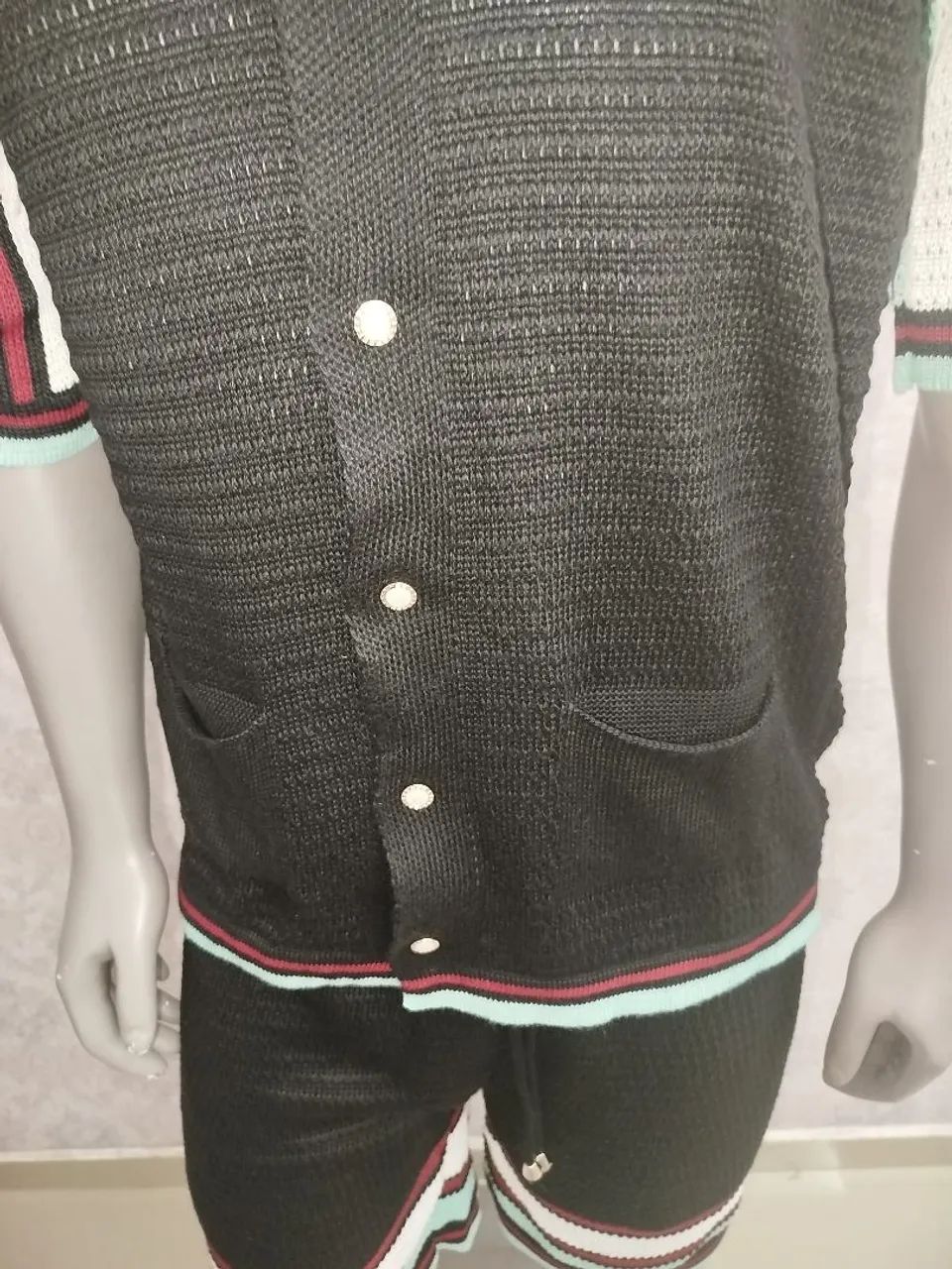 Conjunto tricô casablanca preto/verde - Foto 3