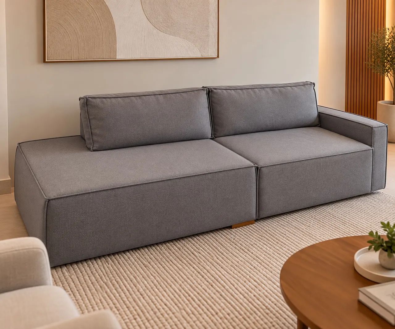 Sofá retrátil com chaise  - Foto 2