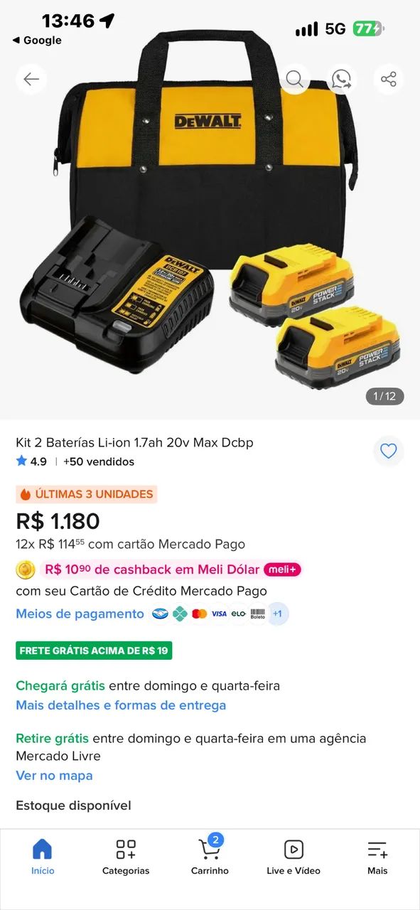 Kit DeWALT power stack - 20v - LANÇAMENTO  - Foto 2