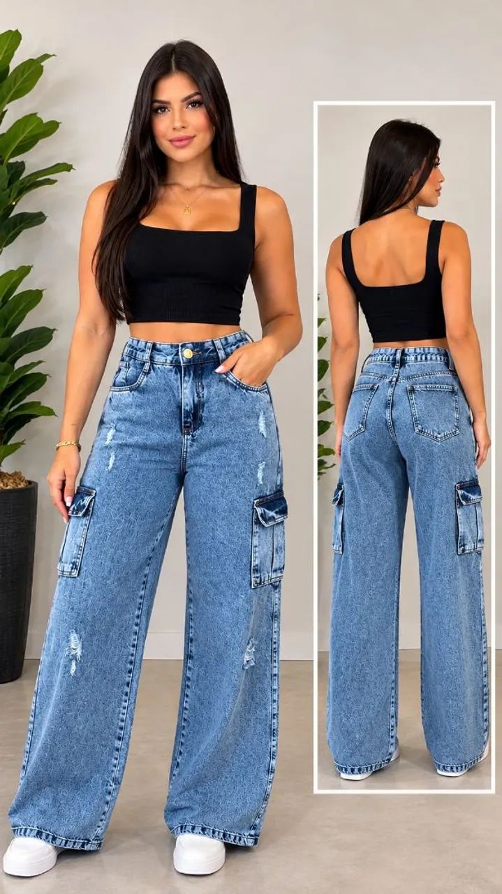 Calça cargo Wide leg - Foto 3