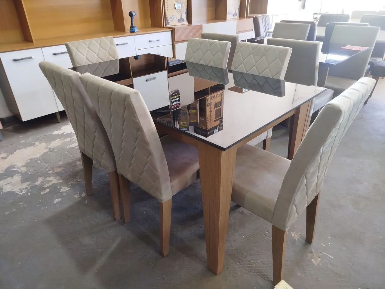 Mesa Nova Tampo de MDF com Vidro Lacado  - Foto 3