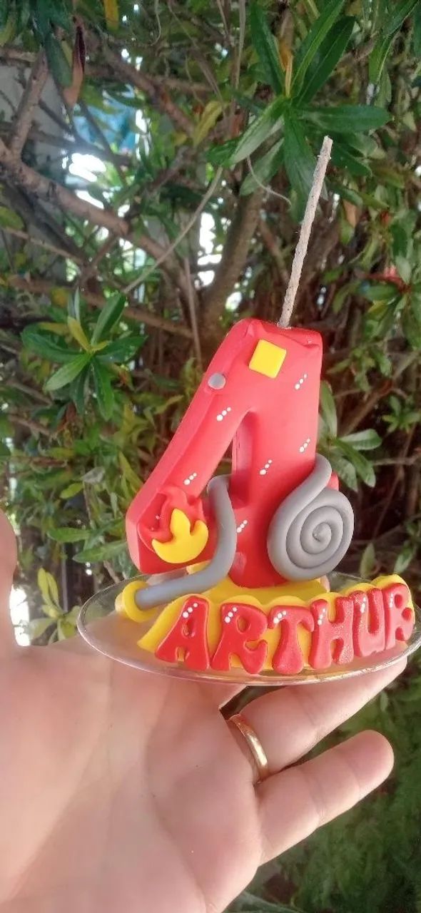 Vela Personalizada Bombeiros em Biscuit  - Foto 4
