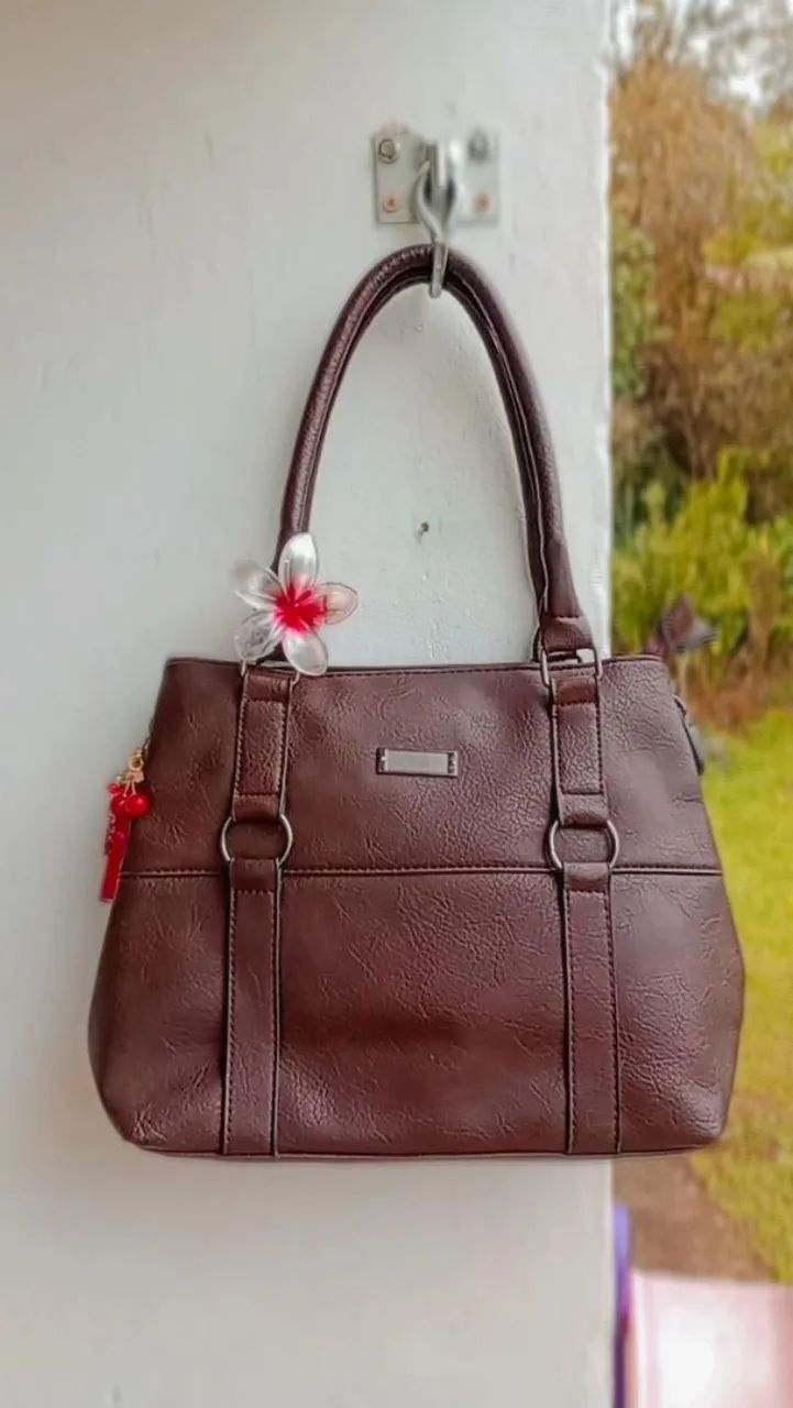 Bolsa de couro morrom