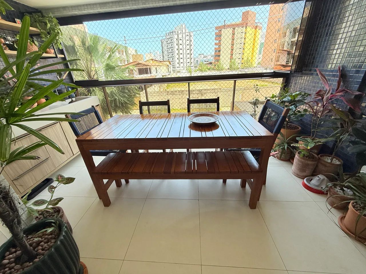 Mesa madeira e cadeiras em corda náutica  - Foto 2