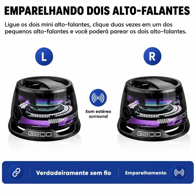 CAIXA DE SOM BLUETOOTH G200 - SOM + ESTILO - Foto 3
