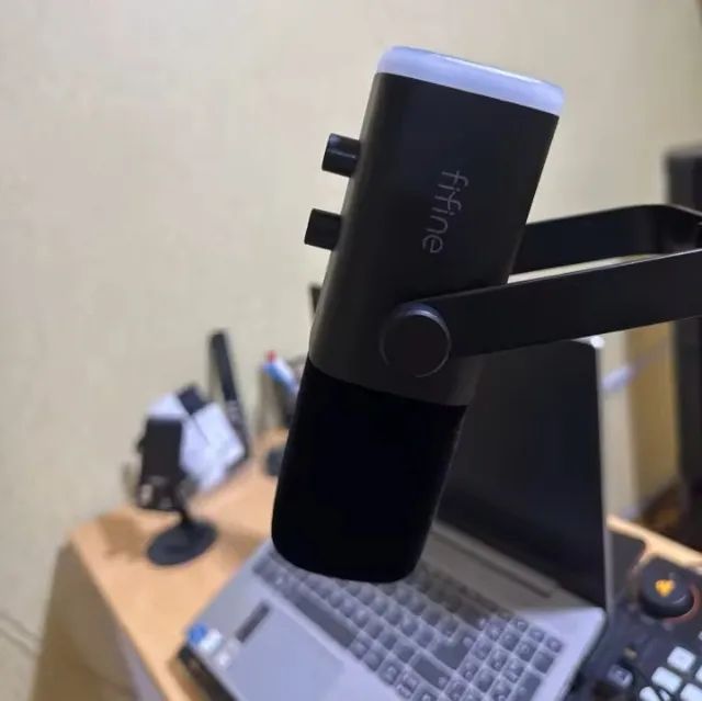 Microfone dinâmico USB/XLR FIFINE - Controles de E/S, para PC PS5/4, mixer MIC AM8 - Foto 4