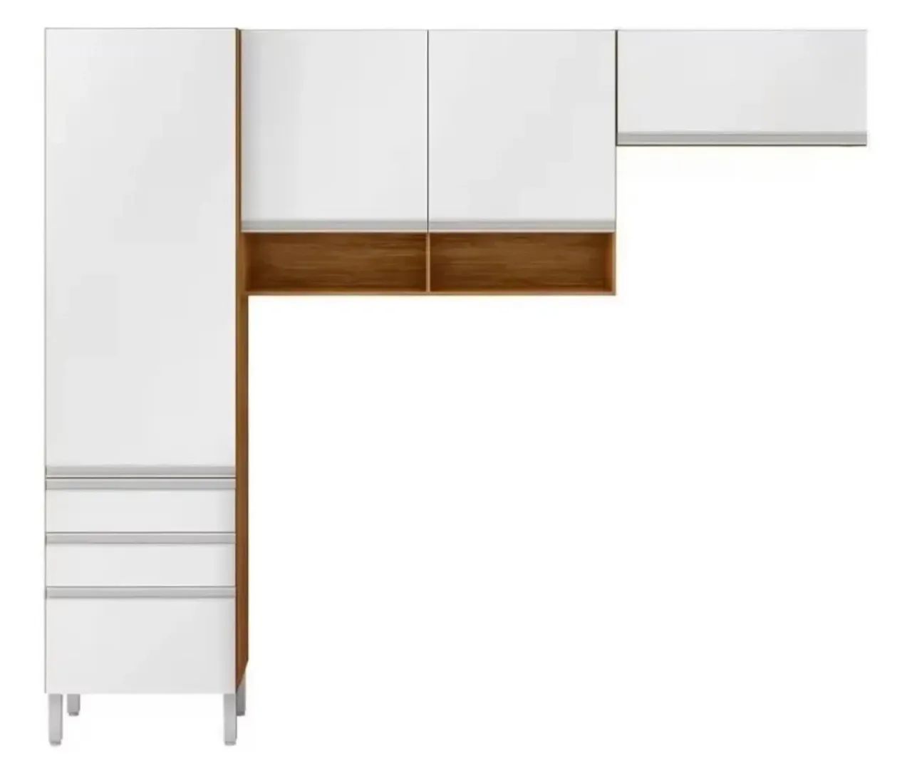 Cozinha Compacta Bartira Branco e Freijó - Foto 5