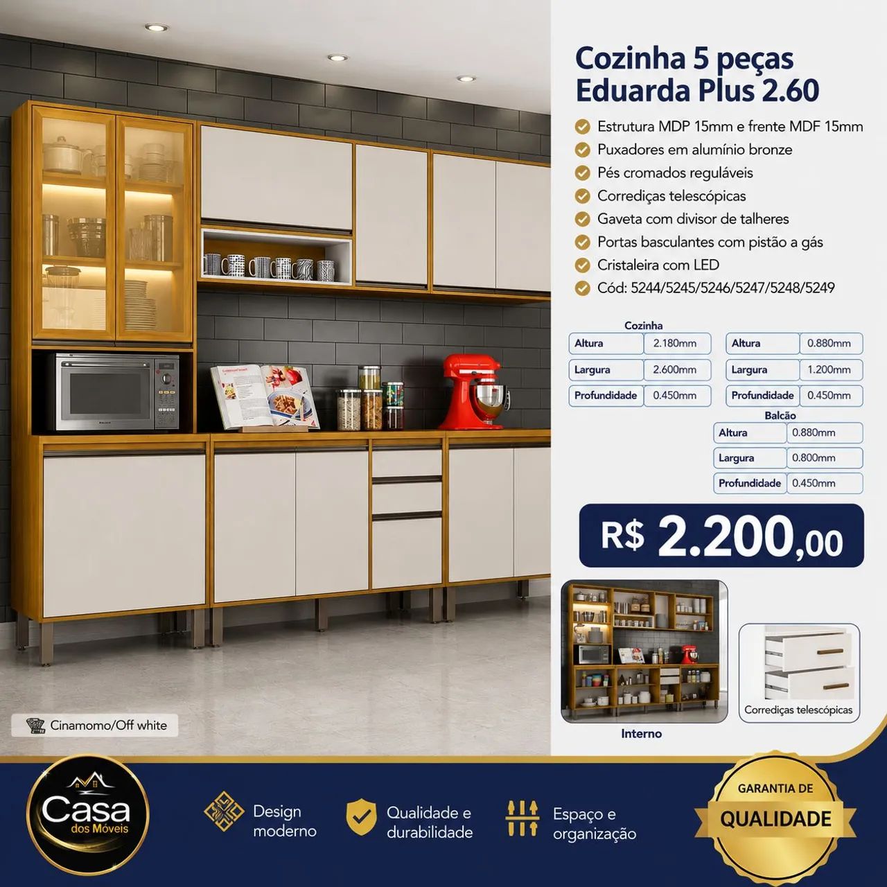 Cozinha 5 peças Eduarda plus 