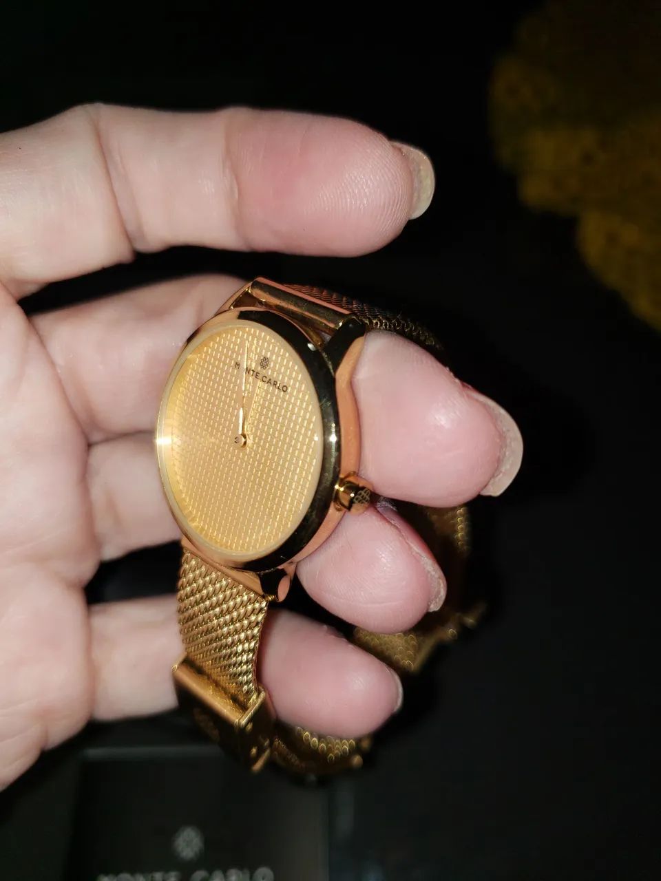 Relógio feminino dourado Monte Carlo - Foto 5