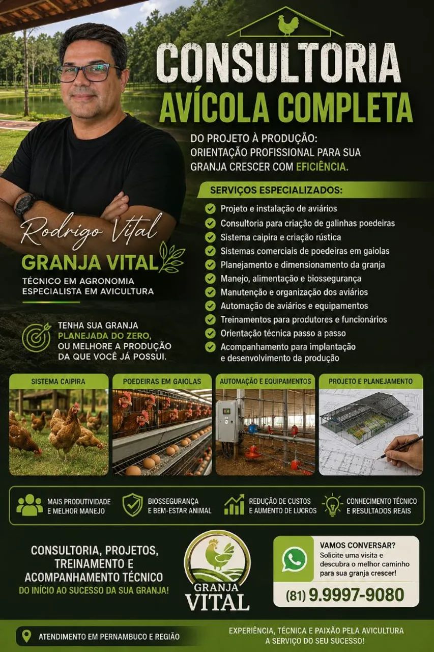 Monte sua granja (avícola) conosco. 