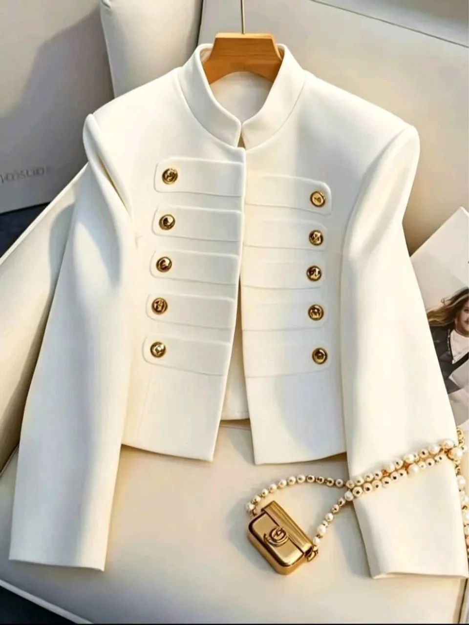 Blazer Cropped Feminino Estilo Francês  - Foto 2