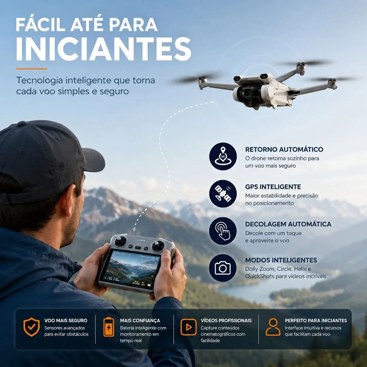 Drone DJI Mini 3 com Tela | Caixa Lacrada | Produto Novo - Foto 3