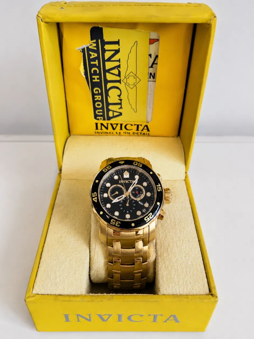 Relógio Invicta Original 17317 Cronógrafo Dourado Completo - Foto 2