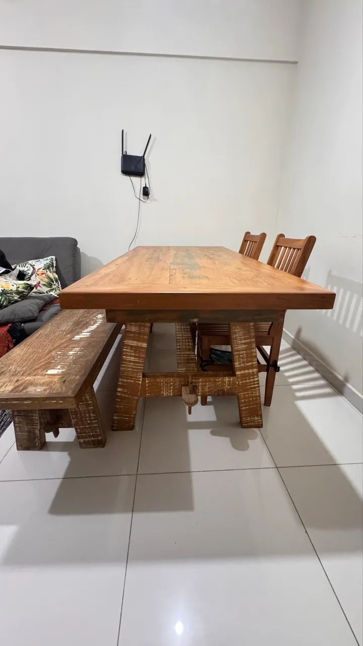 Mesa madeira maciça 6 lugares
