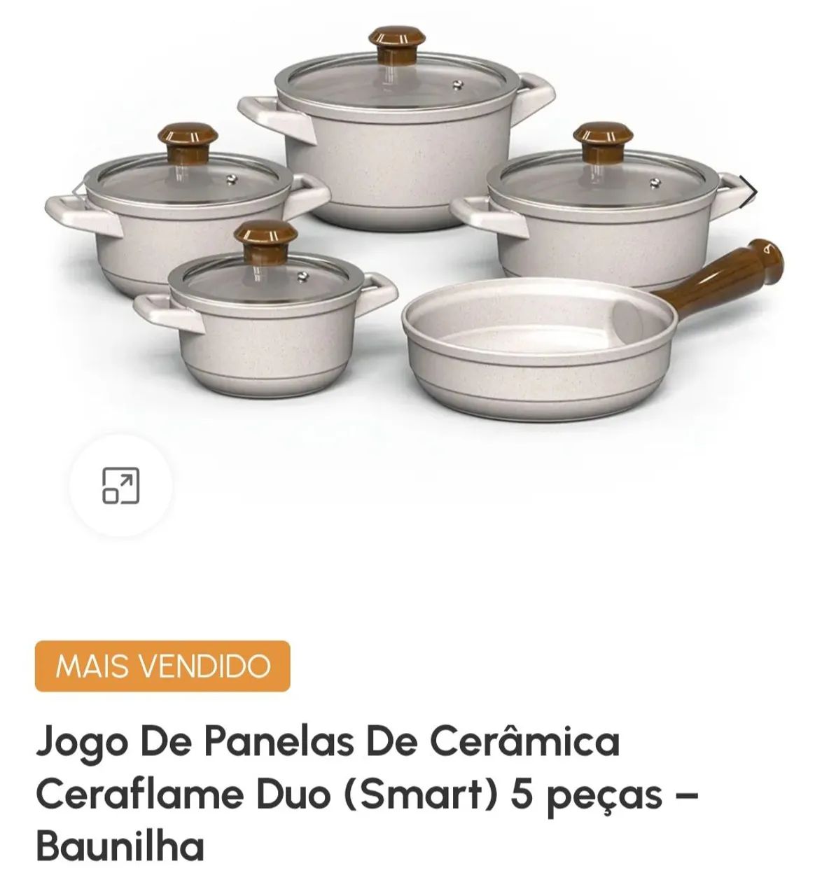 Jogo De Panelas De Cerâmica Ceraflame Duo (Smart) 5 peças