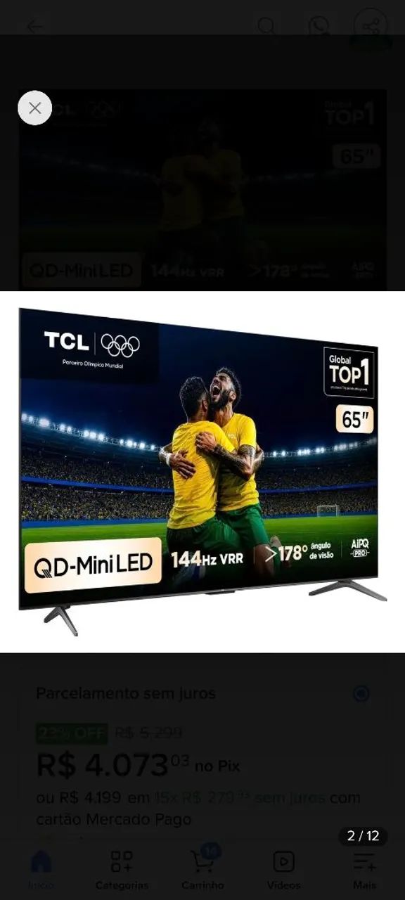 Smart Tv TCL 65 polegadas QLED 4K LACRADA COM NOTA E GARANTIA DE FÁBRICA. ZAP * - Foto 2