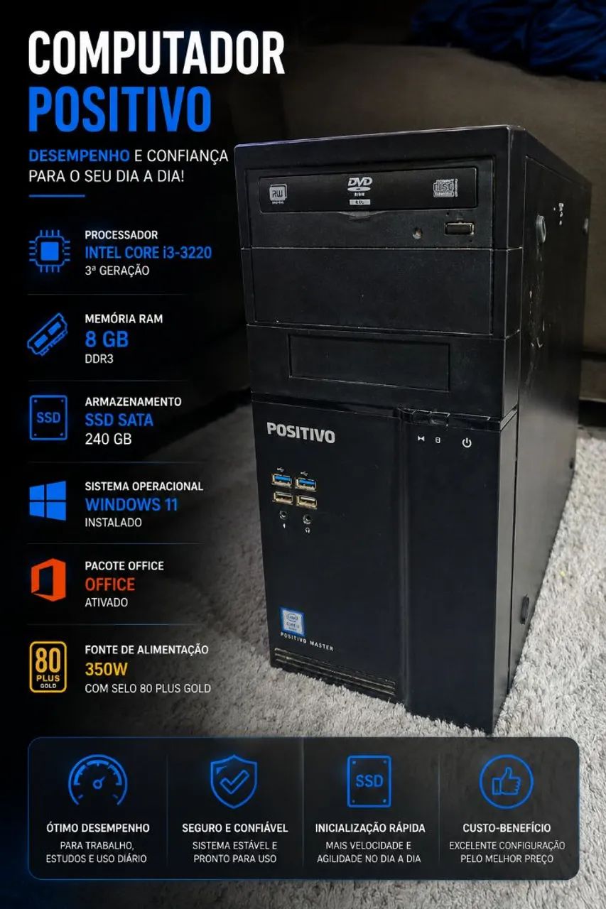 Pc i3 8gb + SSD 
