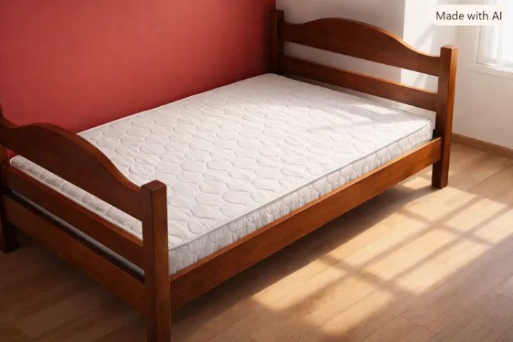 Cama de Solteiro com Colchão - é Madeira Maciça material resistente - Foto 3