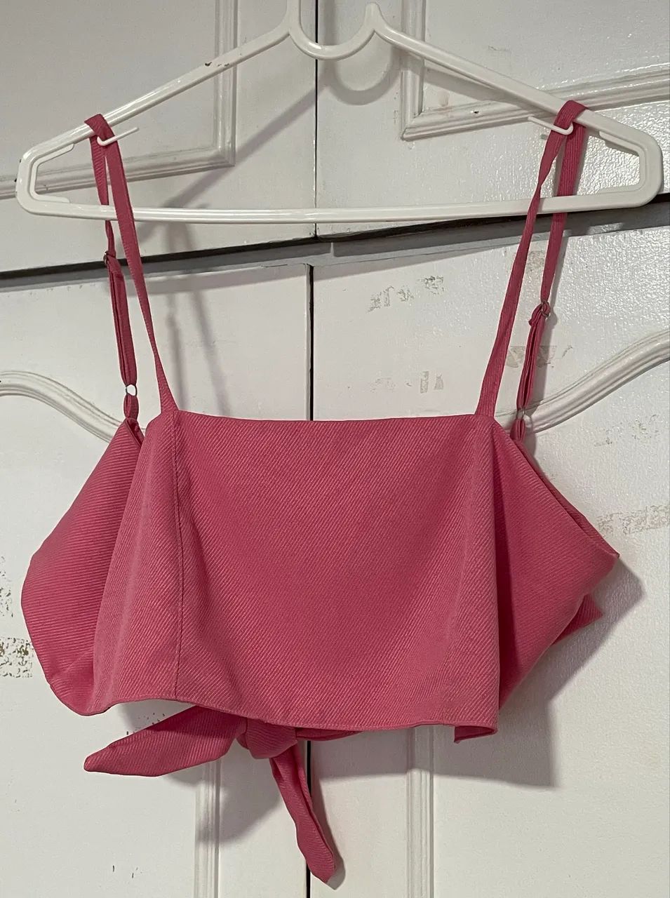 Cropped rosa com amarração 