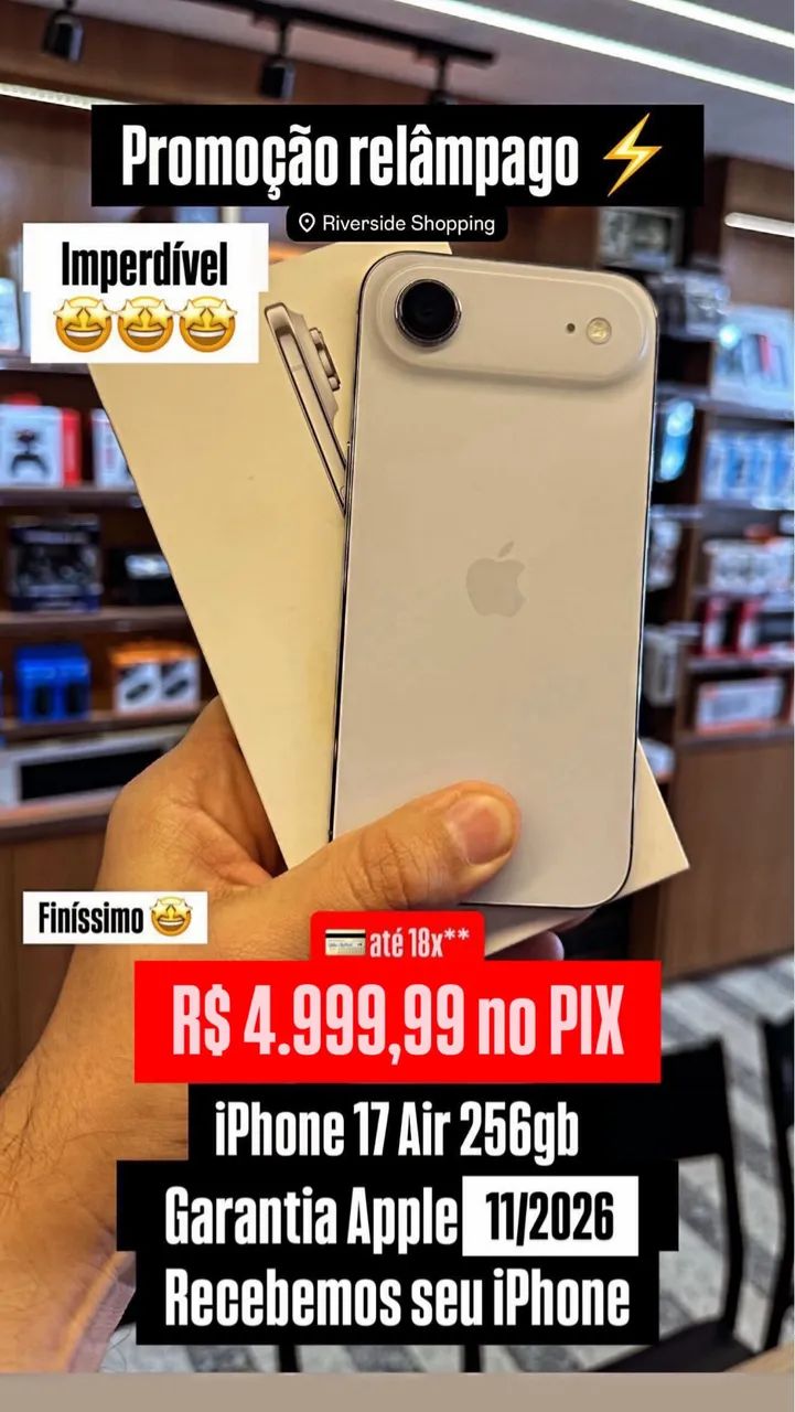 iPhone 17 Air 256gb impecável 